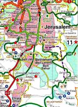 Map Ephrat Beit-Lekhem Yerushalayim